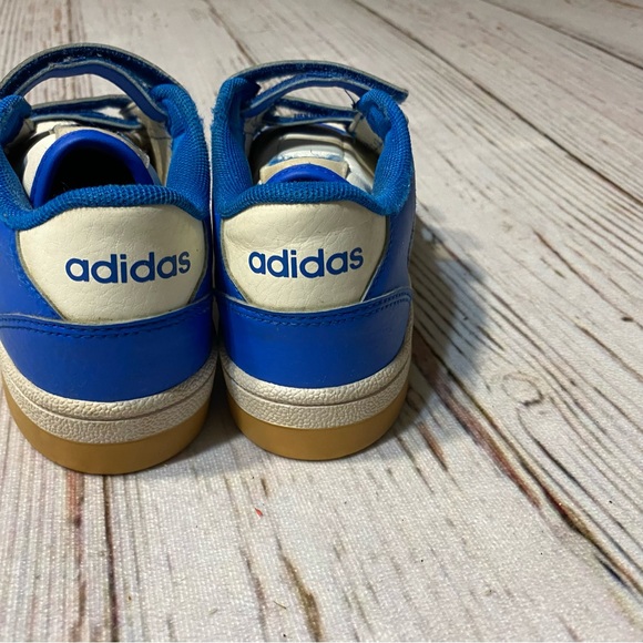 Adidas Break Start Big Kids Size 2 Sneakers Shoes Blue Bird Boys Velcro Straps - Picture 11 of 11